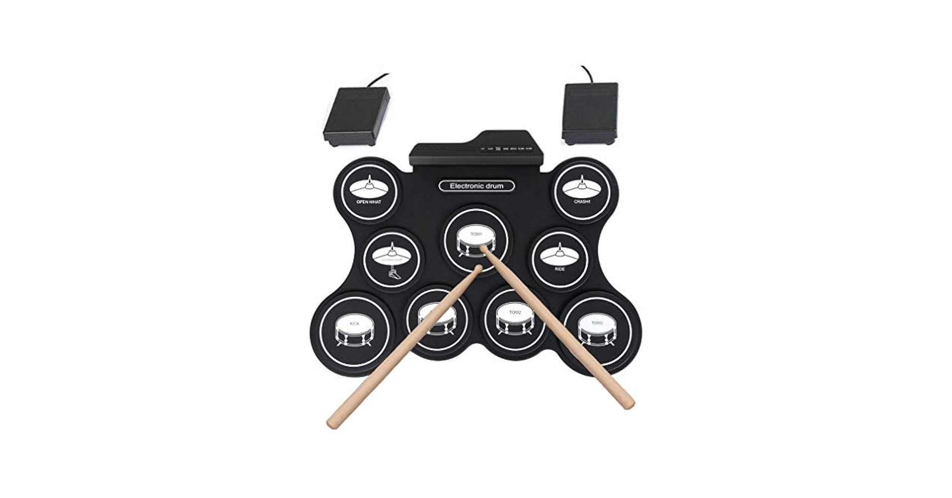 Amazon.co.jp: ポータブル電子ドラムセット、ドラムスティック